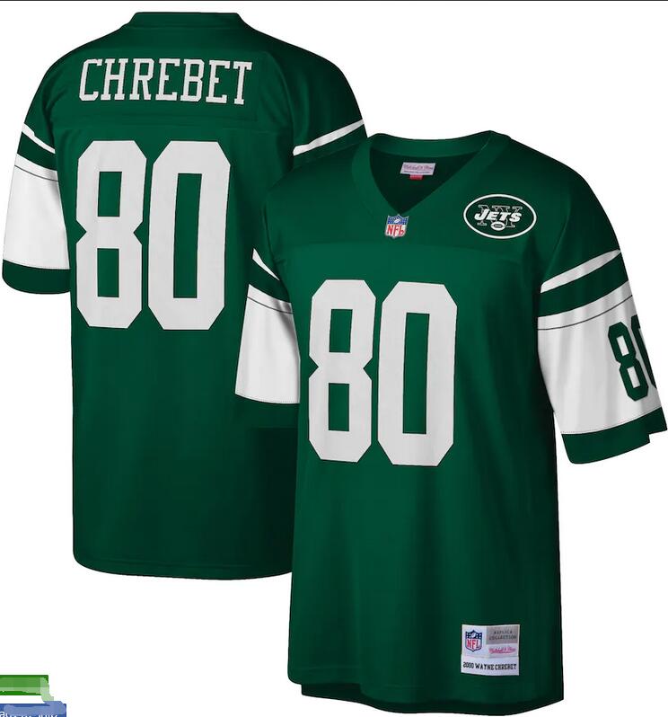 Custom Men New York Jets Wayne Chrebet Mitchell Ness Green Retired Player Legacy Replica nfl Jersey->cincinnati reds->MLB Jersey